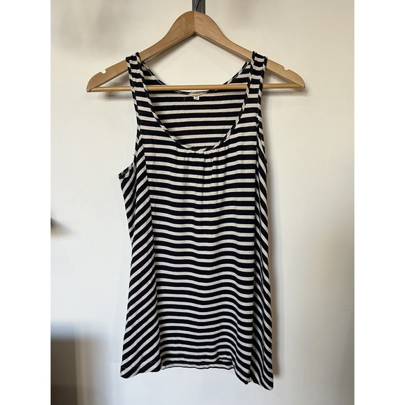 J Crew Black And White Striped Long Tank Top Size XS - Picture 1 of 10